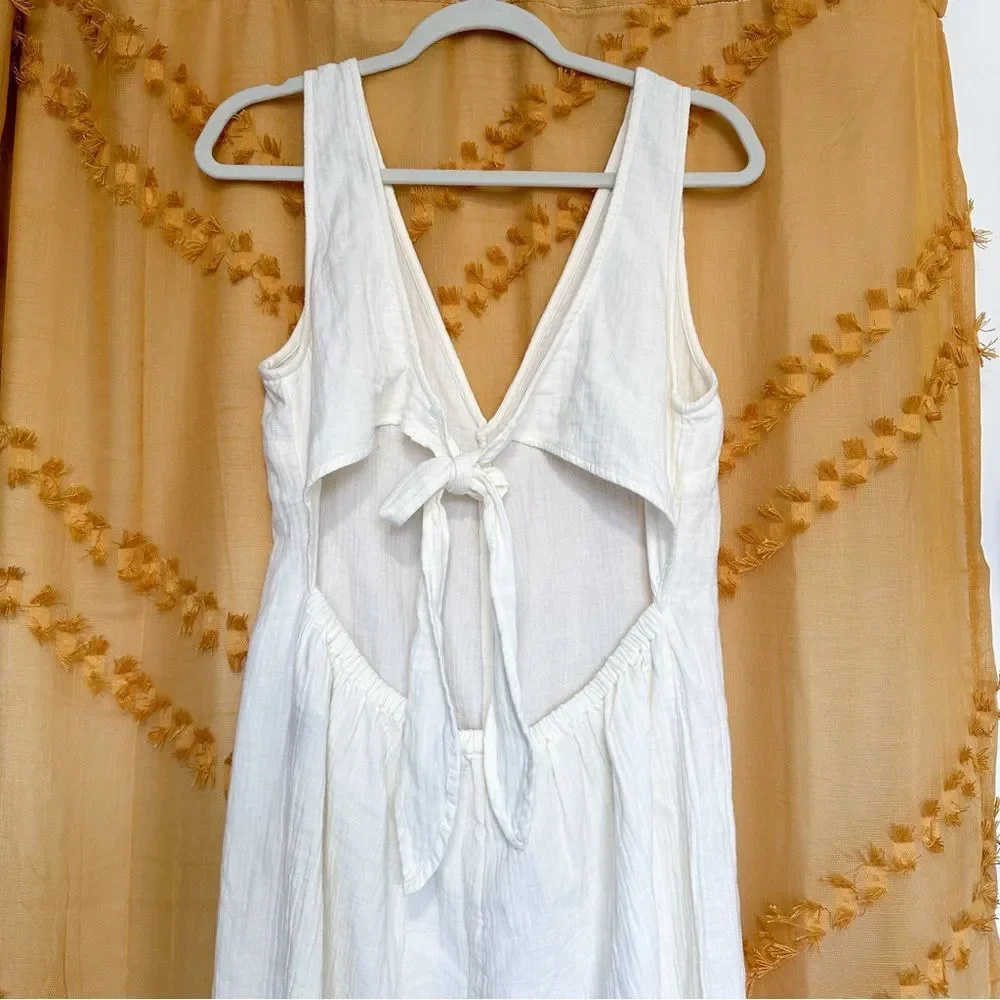 NWT Madewell Size Large NF563 Lightestspun Tie Back Cover Up Jumpsuit Lighthouse